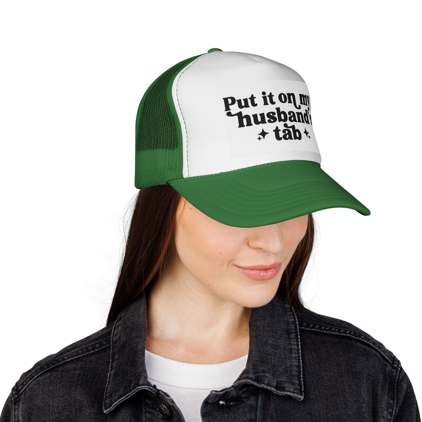 Put It On My Husband's Tab Trucker Hat